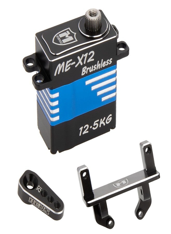 MEUS RACING سيرفو MEUS Racing بدون قلب TRX4M مع حامل سيرفو أفقي وذراع سيرفو لقطع غيار ترقية سيارة الزحف TRX4M 1/18 RC، غير مناسب للإطار الأصلي (12.5 كجم). - Image 1
